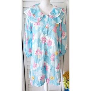 Miss Winny Care Bear‎ Themed 3/4 sleeve housedress with double collar S